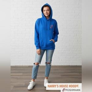 Harry Styles Harry's House Blue Hoodie Sweatshirt Size M EUC